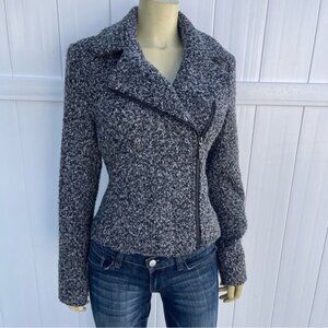 Forever 21 Dark Gray Tweed Motto Jacket Size M
